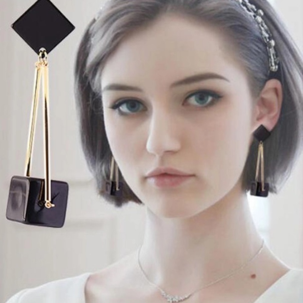 charm square drop earrings gypsy jewelry